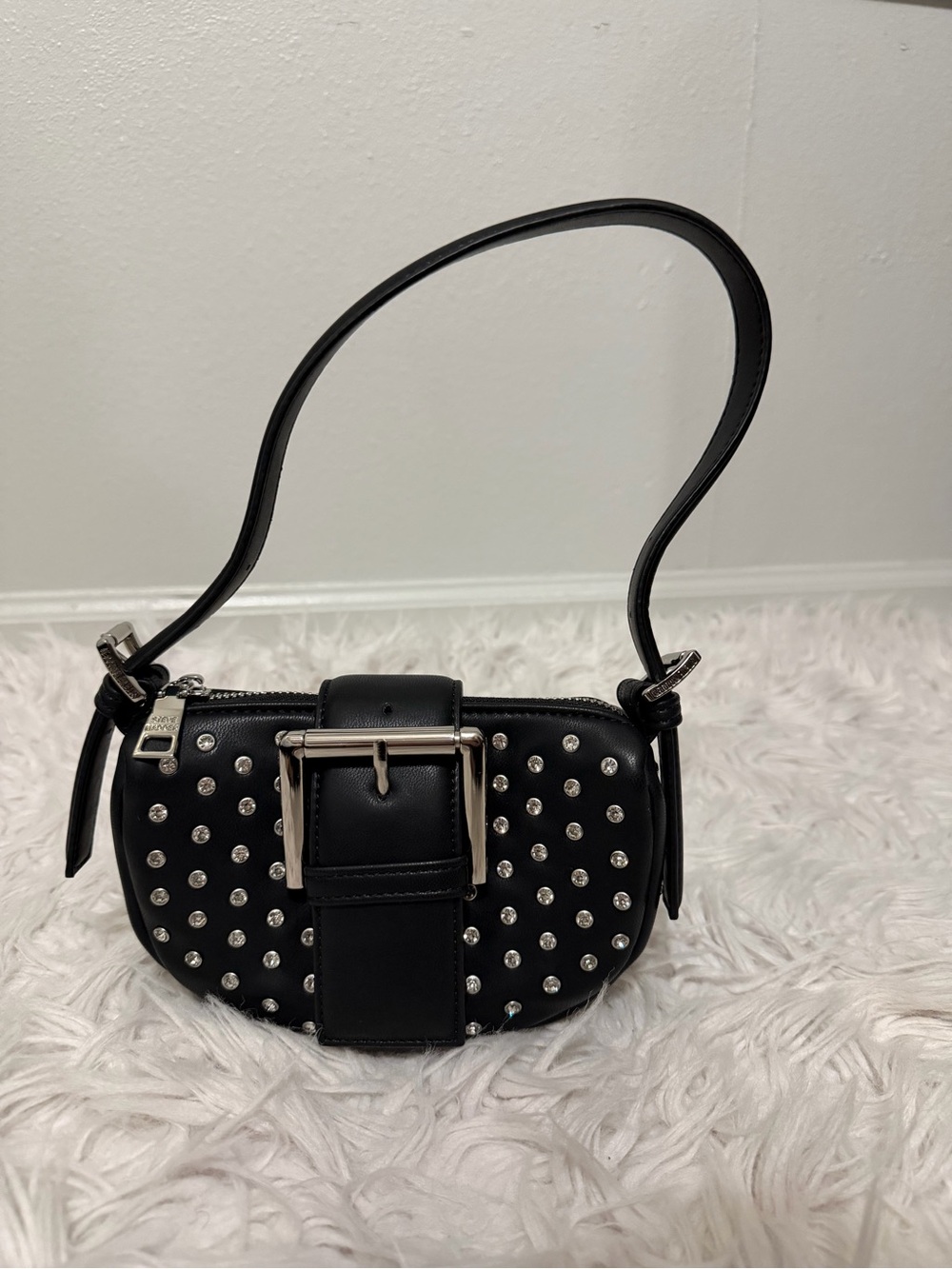 Steve Madden Baxis Rhinestone Buckle Shoulder Bag Y2K